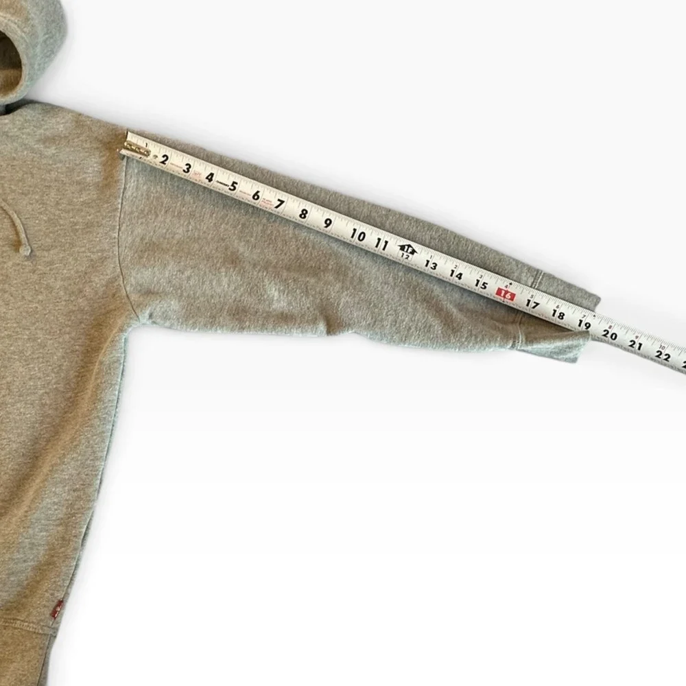Levis Hoodie Mens Large Gray Red Logo Pullover Sweatshirt